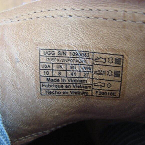 UGG Faye Suede Ankle Boots Booties Brown Leather Suede Chunky Heel Size 10 - Picture 6 of 16